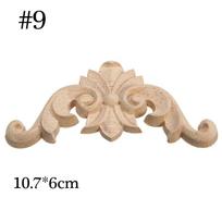 Decorative Corner Wooden Figurines Floral Wood Carved Decal Wall Doors Decoration Appliques Frame 9