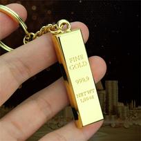 Creative Luxury Gold Bar Keychain Retro Mini Alloy Solid Color Rectangular Key Ring Bag Pendant Car Key Holder Jewelry Gift beige