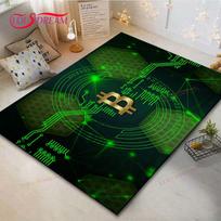 Hot Exquisite 3D Bitcoin BCT Printed Carpet Outdoor Rug Area Rug Non-slip Carpet Bedroom Decor Carpet for Room Gift 40x 60cm green