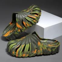 Summer Squishy Slippers for Men & Women, Outdoor Home Wear Sandals, Thick Sole, Bamboo, Turtle Shell Hole Design Shoes 40/41 (Men)