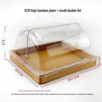 Naijiang Wood & Bamboo Food Display Tray with Dust Cover