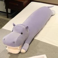 Begemotas ilga pagalvė pliušinis žaislas lėlė begemoto lėlė mergaitė mieganti kojos lėlė 88cm（1.1kg） violetinė