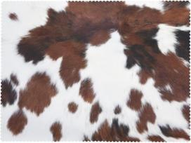 Ruda balta karvės rašto staltiesė, vakarietiškas kaimiško sodybos dėmėtas gyvūnų tema skalbiama stalo danga virtuvei 140x220cm