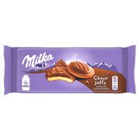 Milka Choco Jaffa sausainiai su šokolado skonio putėsiais, padengti pieniniu šokoladu 128 g