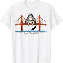 San Francisko Katė Auksiniai Vartai Knygų Mėgėjas Marškinėliai M