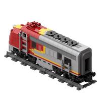 Didelio galingumo keleivinis lokomotyvas Geležinkelio bėgių kaladėlės Santa Fe Super Chief traukiniai Konstruktorių rinkinys vaikams suaugusiems Žaislai gray