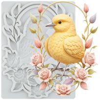 Bird Rose Flower Branches Silicone Molds Bird Fondant Mold Cake Decorating Tools Cupcake Topper Candy Chocolate Gumpaste Mold pilka spalva