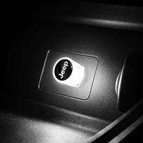 1 vnt. USB automobilio LED lemputė Automobilio interjero atmosferos šviesa Automobilio emblemos stilius Jeep Renegade Wrangler JK JL Grand Cherokee Compass Patriot balta