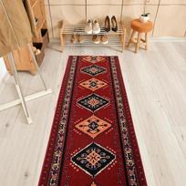 Spalvingas geometrinis takelis Boho Modernus koridoriaus kilimas Daugiaspalvis abstraktus grindų kilimėlis Ryškūs prieškambario arba virtuvės takeliai 40X120CM brown