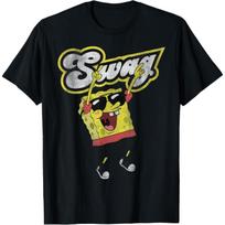 SpongeBob SquarePants Swag Distressed T-Shirt S juoda