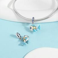 Charm Plata Blue Fish Ocean Charms Copper Plated For Charm Copper Plated Genuine Bracelets For Jewellery Crafting