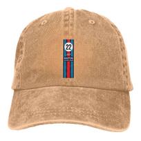 Washed Men's Baseball Cap Racing Team Trucker Snapback Caps Dad Hat Martini Racing Golf Hats One Size chaki