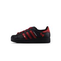 Adidas Originals Superstar 2 Slip Resistant Abrasion Resistant Low top Casual Shoes Unisex Black Red JH9977(Team129-) 35⅔