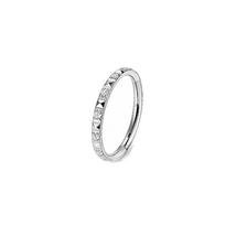 Titanium Heart-Shaped Opal Diamond Nose Ring, Multicolored Piercing Jewelry, Cross Nipple Ring.