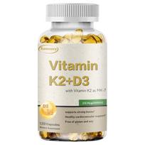 Vitamin K2+D3 Capsules - Contains Vitamin K2 as MK-7 and D3 - supports calcium for bone and immune health 120