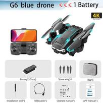 S6 New Professional Foldable Quadcopter Aerial Drone HD Camera RC Helicopter FPV WIFI Obstacle Avoidance Aerial Photography Toy Gift 4K camera-1 B mėlyna