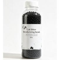 Aromatinis kačiuko tualeto valymas, dezodoravimas, kačių kvapo šalinimo karoliukai, kačių kraiko dezodoravimo karoliukai Black Activated Carbon black
