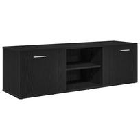 TV Stand in Black Oak Finish 120 x 34 x 37 cm Engineered Wood