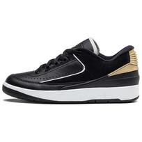 Air Jordan 2 Retro Low Black Metallic Gold Women Sneakers Varsity-Red Off-White DX4401-001 36.5