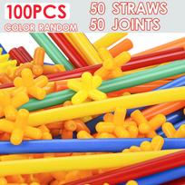 Soft Straw Magic Smart Stick Building Block Construction Puzzle Diy Home School Children'S Toy Construction Puzzle blue