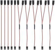Servo ilgintuvas 150mm – 10 vnt. | 3-pinų tėtis į mamą | Aukštos kokybės 22 AWG laidas | Suderinamas su Futaba & JR juoda