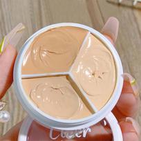 Pure Holding Makeup Three Color Concealer Spot Acne Print Repair Foundation Dark circles are not easy to stick powder 01 beige
