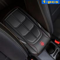 Automobilio porankio dangtelio kilimėlis Universalus PU odos automobilio interjero centrinio porankio dėžutės paminkštinimas Neslystantis dekoratyvinis kilimėlis Universalūs automobilio priedai Naujas raudona