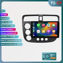 Ossuret Intelligent 2din Android 14 Car radio for Honda Civic 2000 - 2006 multimedia Video player 4G AI Carplay car intelligent systems GPS screen P2CP 4Core 2G 32G
