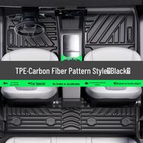 Honda Fit Carbon Fiber Grain TPE Floor Mats - Complete Set for Protection and Decoration Honda Fit/21-25