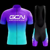 Lishi Summer Cycling Jersey and Bib Shorts Set purple