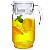 Indas gėrimams, vandeniui, sultims, limonadui, stiklinis su dangteliu, didelis, 2 l