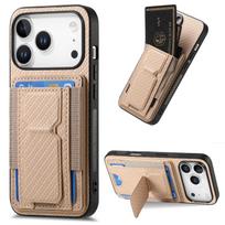 Carbon Fiber Pattern Vertical Card Solt Holder Wallet Leather Case For iPhone 17 Pro Max 16 Plus 15 Plus 14 13 12 11 Stand Cover iPhone 12 Pro