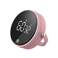 Timer, Digital Kitchen Timers for Cooking, Large LED Display Classroom Magnetic Countdown Timer for Kids Classroom Fitness Home Work rožinė