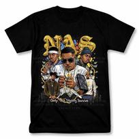Nas Cartoon Bootleg Rap Tee Graphic T Shirt Vintage Style Rapper Tee S