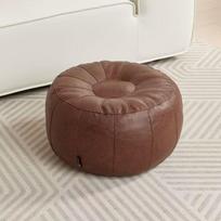 PU Leather Unstuffed Storage Leg Bench Round Large Capacity Storage Pouf Need to Fill Clothes Non-Slip Ottoman Seat Living Room ruda