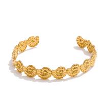 Yhpup Vasaros Jūros Stiliaus Žuvis Kriauklė Jūrų Žvaigždė Atviras Apyrankės Bangles 18K Aukso Spalvos PVD Nerūdijančio Plieno Papuošalai Didmeninė Prekyba Dovana beige