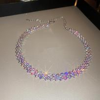 FYUAN Fashion Full Rhinestone Choker Necklaces for Women Geometric Crystal Necklaces Weddings Jewelry Party Gifts