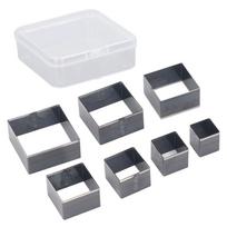 7PCS Carbon Steel Leather Square Punch Cutter Set 7 Sizes 20-50mm Die Punch Cutter Set Square Shape Hollow Cutter Kit
