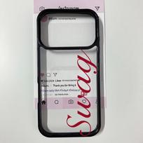 Y2K French English Swag Phone Case For iPhone 17 16 Pro 15 14 13 12 11 XR XS Max 7 8 Plus Simple Letter Clear Hard Cover Fundas iPhone SE (2020) gray