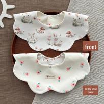 Pure Cotton Waterproof Bibs for Babies - Newborn Saliva and Feeding Bibs white