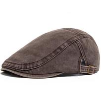 Vintage Distressed Unisex Cotton Newsboy Beret – Casual Spring/Summer Duckbill Hat