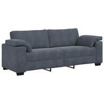 vidaXL Trivietė sofa, tamsiai pilka, 220x77x82 cm, aksomas