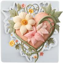 Heart Silicone Mold Flower Vine Fondant Molds Cake Decorating Tools Cupcake Topper Candy Sugar Craft Gum Paste Polymer Clay pilka spalva
