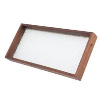 Rectangle Tea Serving Tray Walnut Glass Robust Wooden Glass Tea Tray for Cake Bread Breakfast Snack S 100x40x0.3cm / 39.4x15.7x0.1in white