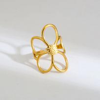 Stainless Steel Hollow Daisy Flower Rings for Women Simple Gold Silver Color Open Ring Anti Allergic Rust Proof Stylish resizable
