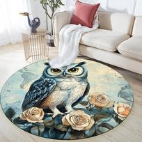 Map Bird,Round Area Rug,Carpet Rug for Living Room Bedroom Sofa Playroom Decor,Non-slip Floor Mat 80cmx80cm
