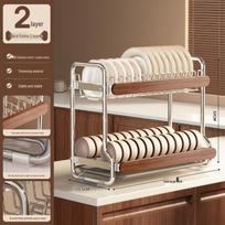 Stainless Steel Multi-Functional Dish Drying Rack and Kitchen Storage Organizer gray