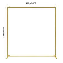 1 Set Wedding Arch Backdrop Stand Square 6.6FTx6.6FT Gold Metal Balloon Arch Stand.Suitable for Wedding/party/event Decorations 1 Set