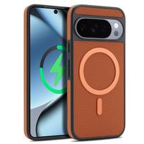 Luxury Carbon Fiber Magnetic Leather Phone Case for Google Pixel 10 Pro Xl 9A 9 Wireless Charging Shockproof Slim Cover Google Pixel 9