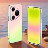 High-end Premium Case For Huawei Pura 90 Pro Max /Pura 90 Pro Acrylic Gradient Luminous Backboard Straight Gradient Frame Cover Huawei pura 90 pro yellow